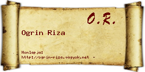 Ogrin Riza névjegykártya